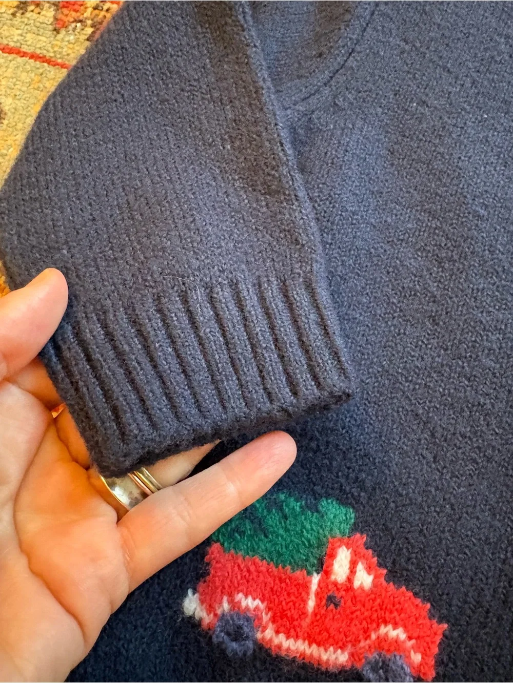 NEW | Navy Button-Front Cardigan with Red Truck | PineTree | Old Navy | 18-24M